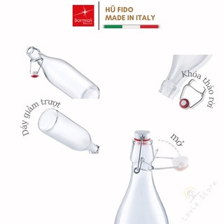 Chai thủy tinh nắp cài Giara 0.5L (Bormioli Rocco) [nhập khẩu]