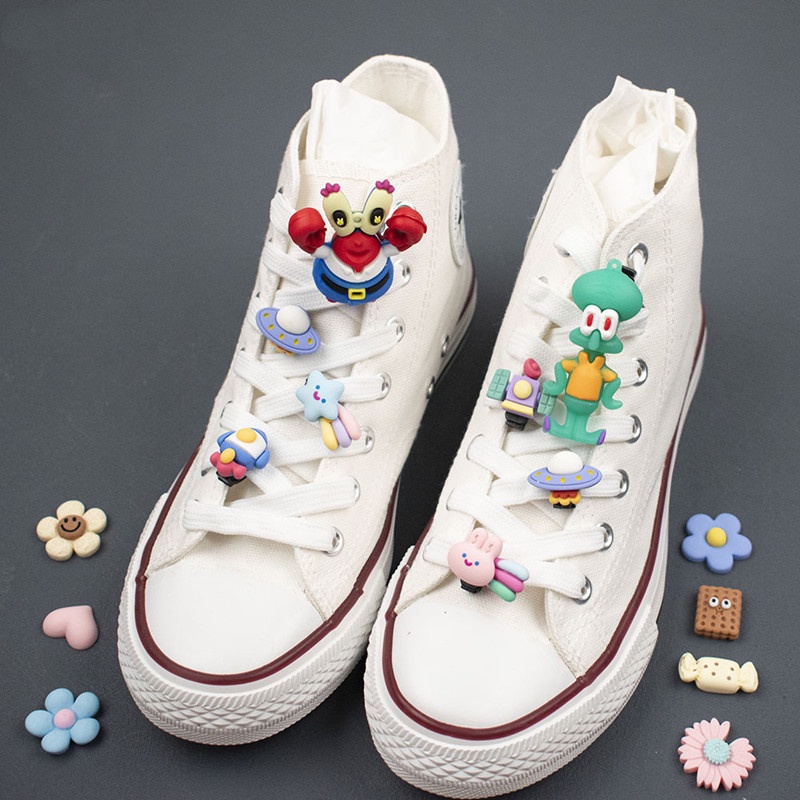 Mới Set Phụ Kiện Nút Trang Trí Dây Giày Sneaker Hình Spongebob Squarepants Series Jibbitz