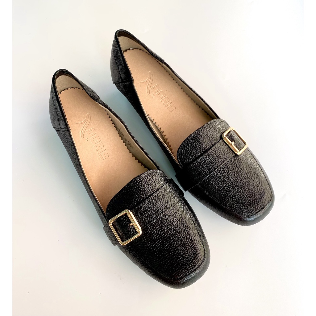 Giày búp bê đế xuồng da thật 3cm mũi vuông DORIS DR307