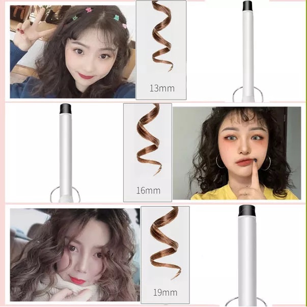 Máy Uốn Xoăn Gỉa Lọn Bé Uốn Tóc Nam Nữ Xoăn Xù Mì Nhiều Size Máy 9mm ,13mm, 16mm