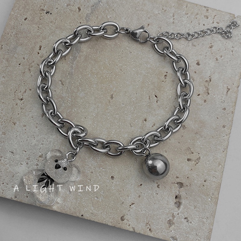 Vòng Tay Trong Suốt Hình Gấu Dễ Thương Cho Nữ