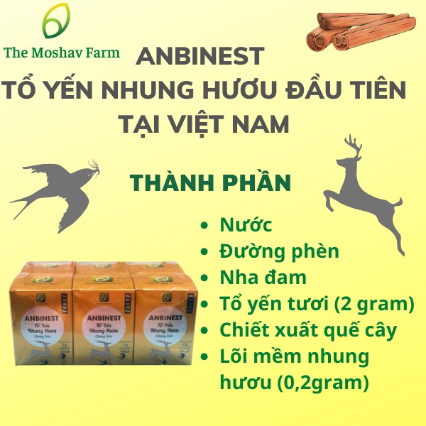 Tổ yến nhung hươu chưng sẵn, yến sào Khánh Hòa chưng đường phèn nhung hươu bồi bổ cơ thể cho người già, người mới ốm dậy
