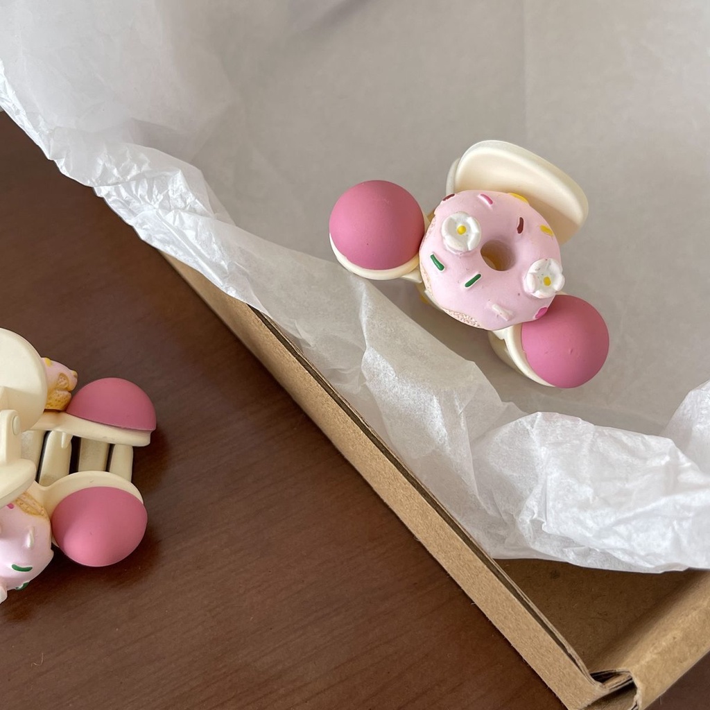 Ôi trời!Kẹp Tóc Hình Bánh Donut Màu Hồng Dễ Thương Cho Nữ