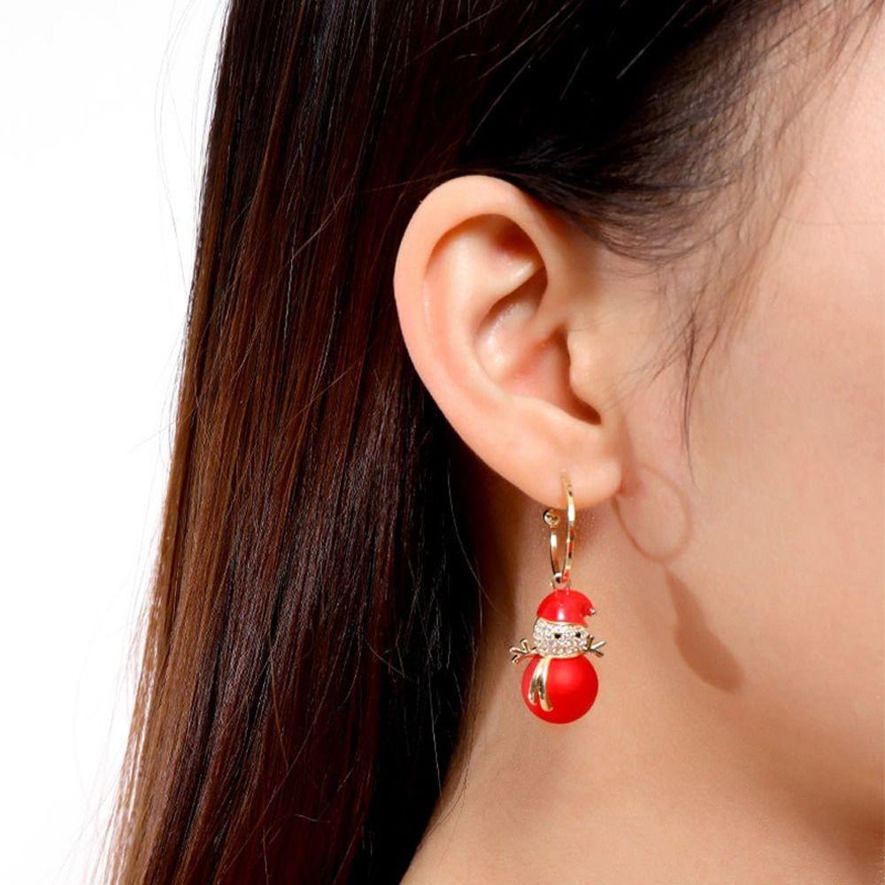 Khuyên Tai Dáng Dài Hình Ông Già Noel Năm Mới Đáng Yêu Cá Tính Cổ Điển Cho Nữ