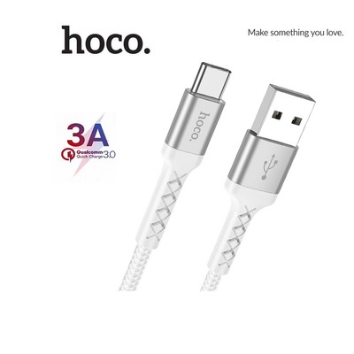 Cáp sạc Hoco sạc nhanh 3A DU25 chân Type-C truyền data ổn định nhanh chóng cho Android dài 1M ( Trắng )