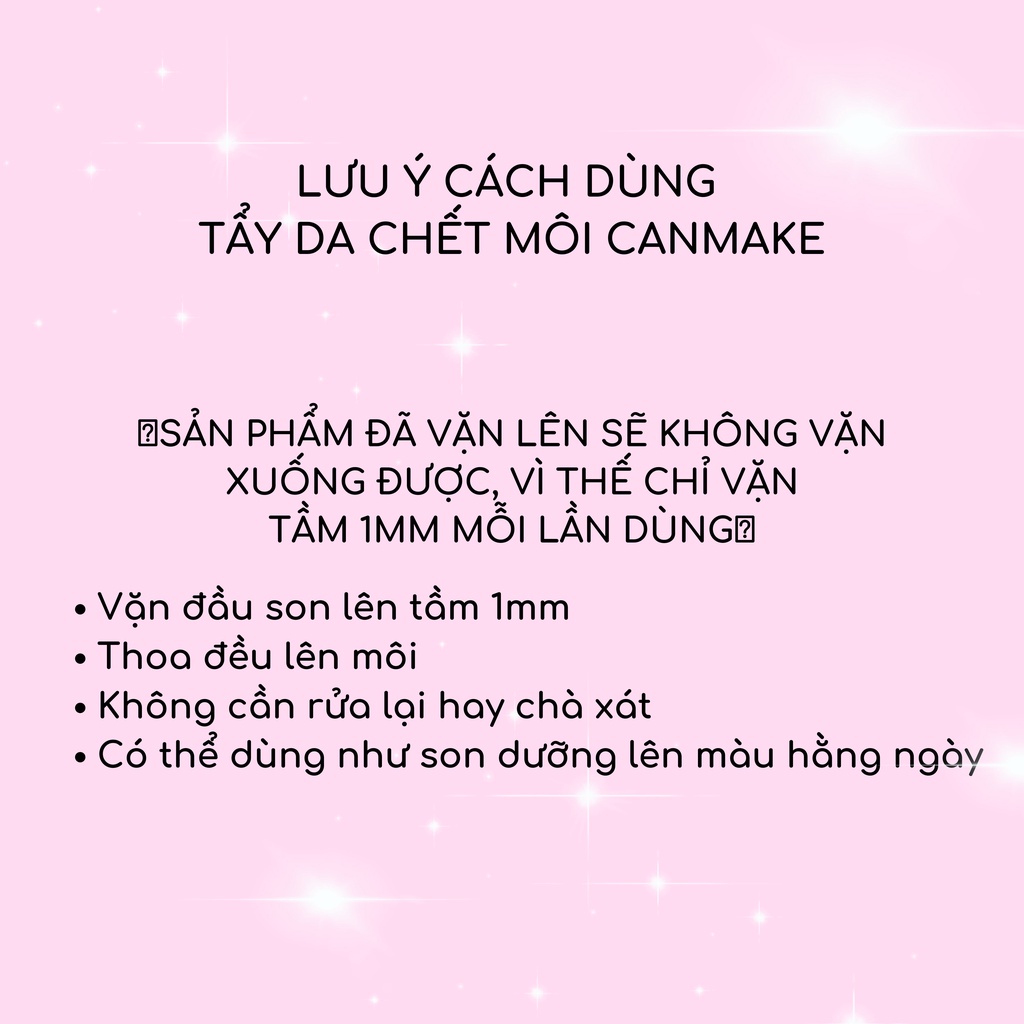 Tẩy Da Chết Môi Canmake Giảm Thâm, Dưỡng Hồng 2g (02 Clear Pink)