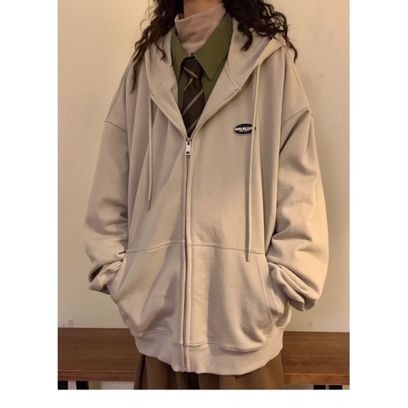 Áo khoác hoodie zip chất nỉ bông in hình nhỏ | BigBuy360 - bigbuy360.vn