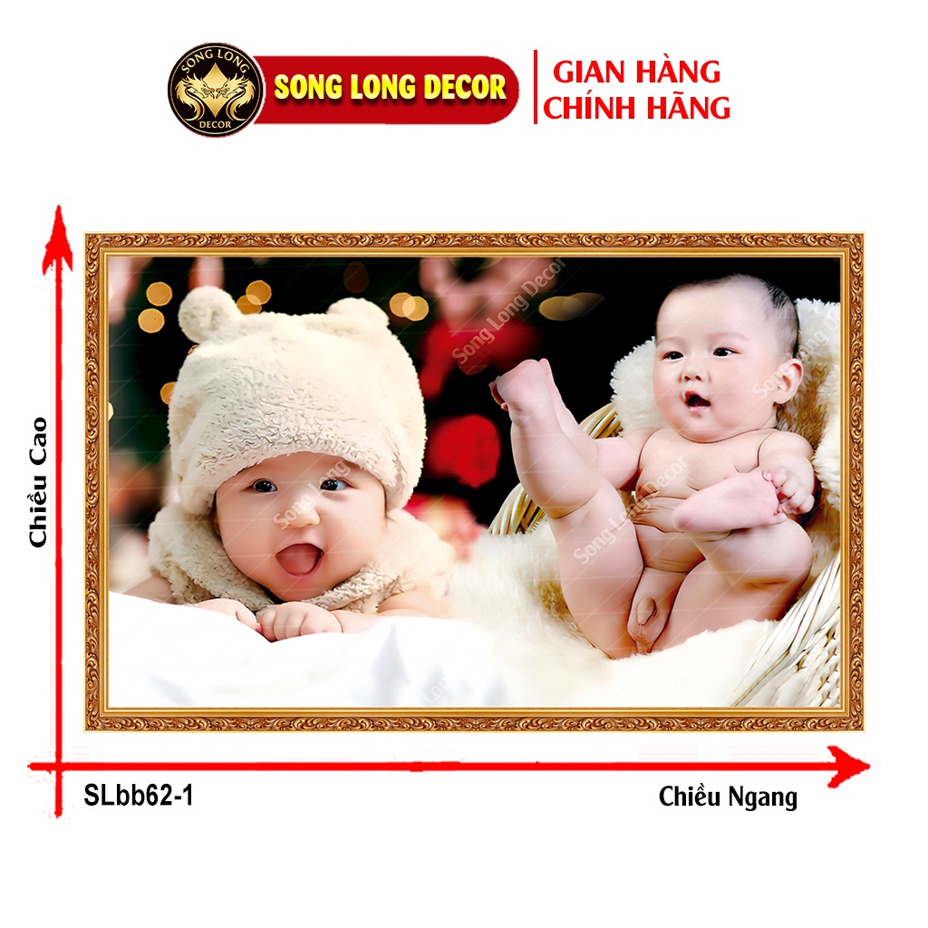 Tranh Dán Tường Em Bé Baby -SLBB62- Có In Theo Yêu Cầu -Tranh Trang Trí Phòng Ngủ Cho Bé - Song Long Decor