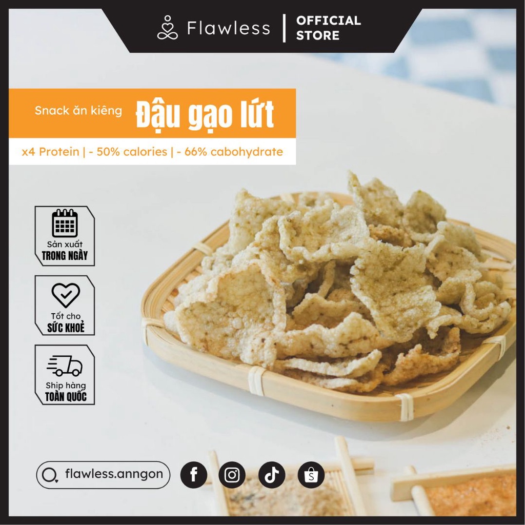 Snack ăn kiêng Đậu gạo lứt dùng thử Flawless Ăn ngon | Ăn vặt healthy, đồ ăn kiêng eatclean, tăng cơ, giảm mỡ, giảm cân