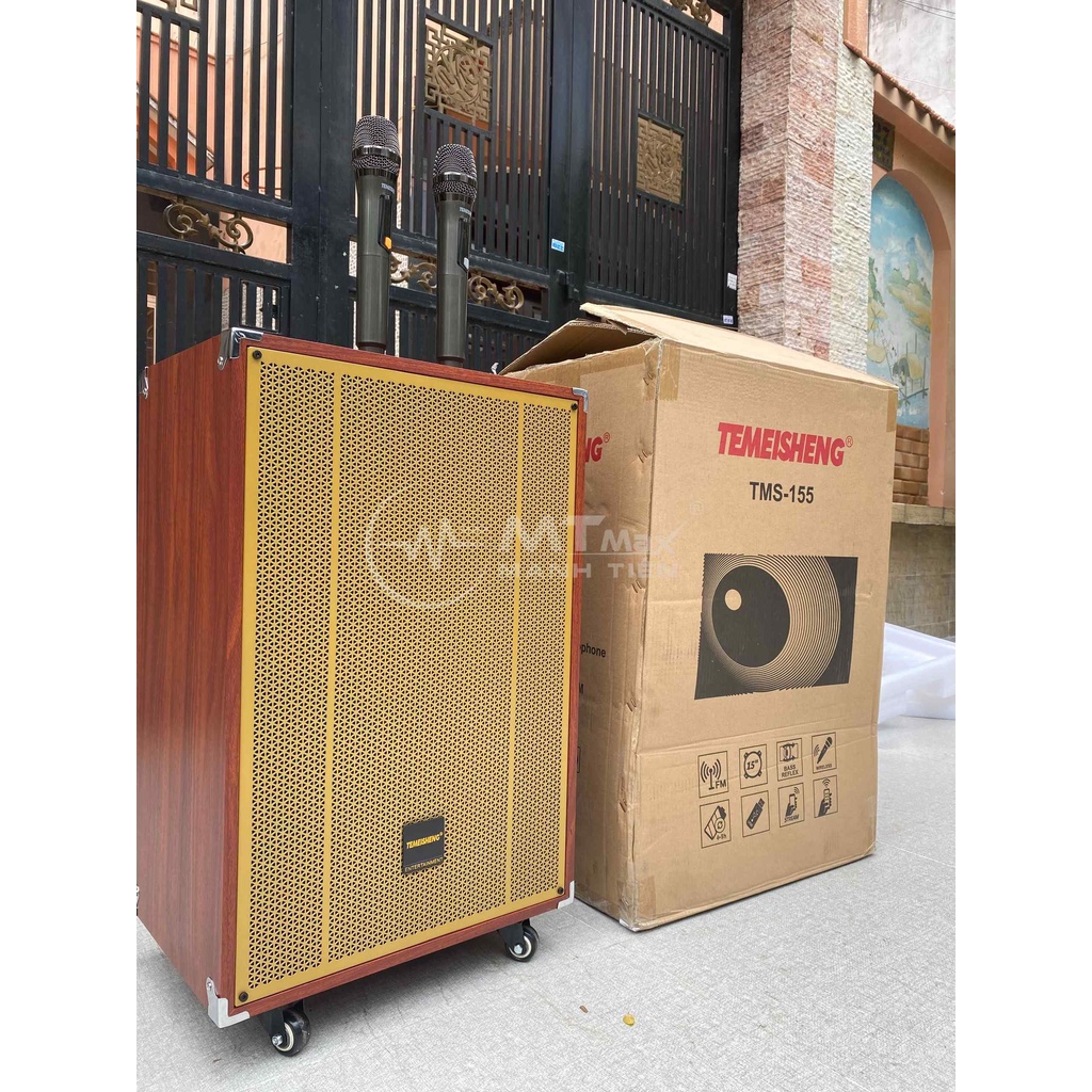 Loa kéo Temeisheng TMS 155. Kết nối đồng thời 2 guitar và các loại micro rời