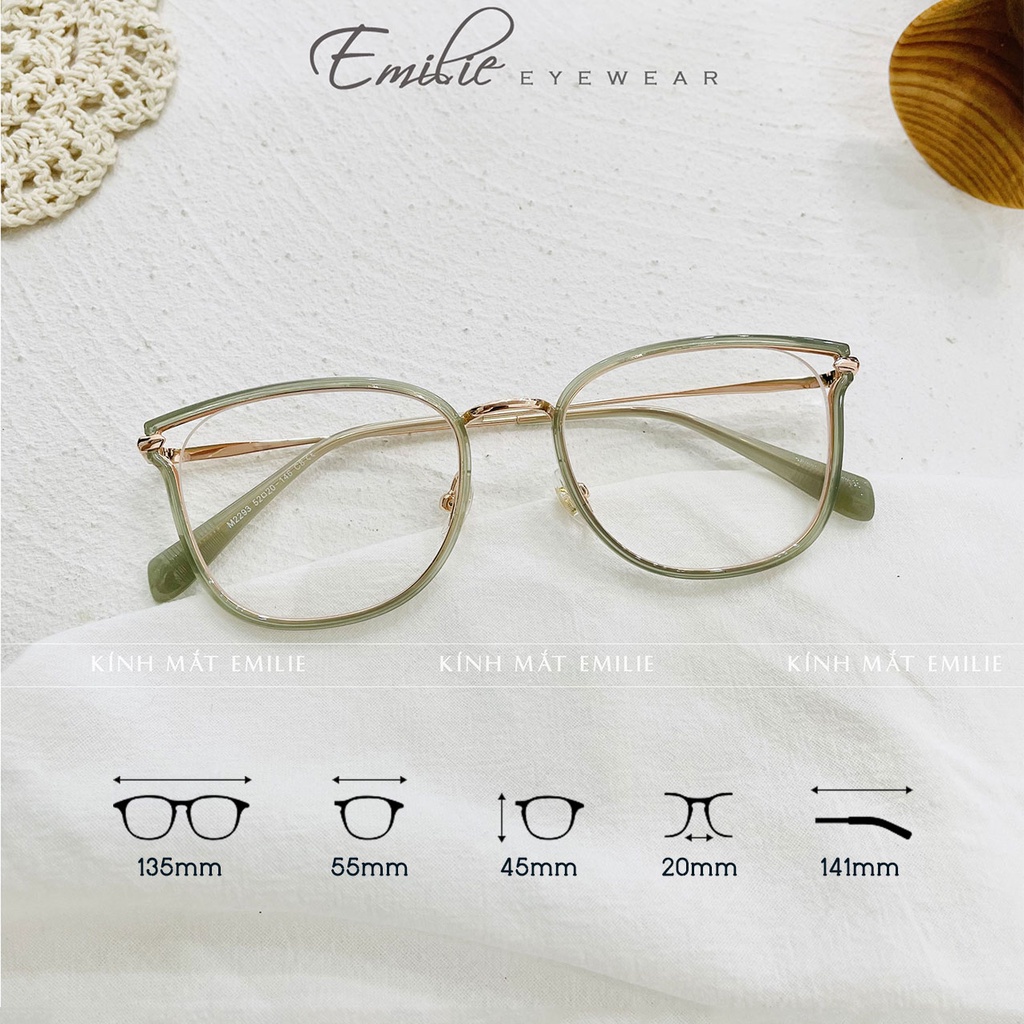 Gọng kính nữ chât liệu nhựa dẻo kết hợp kim loại nhiều màu Emilie eyewear phụ kiện thời trang 2293
