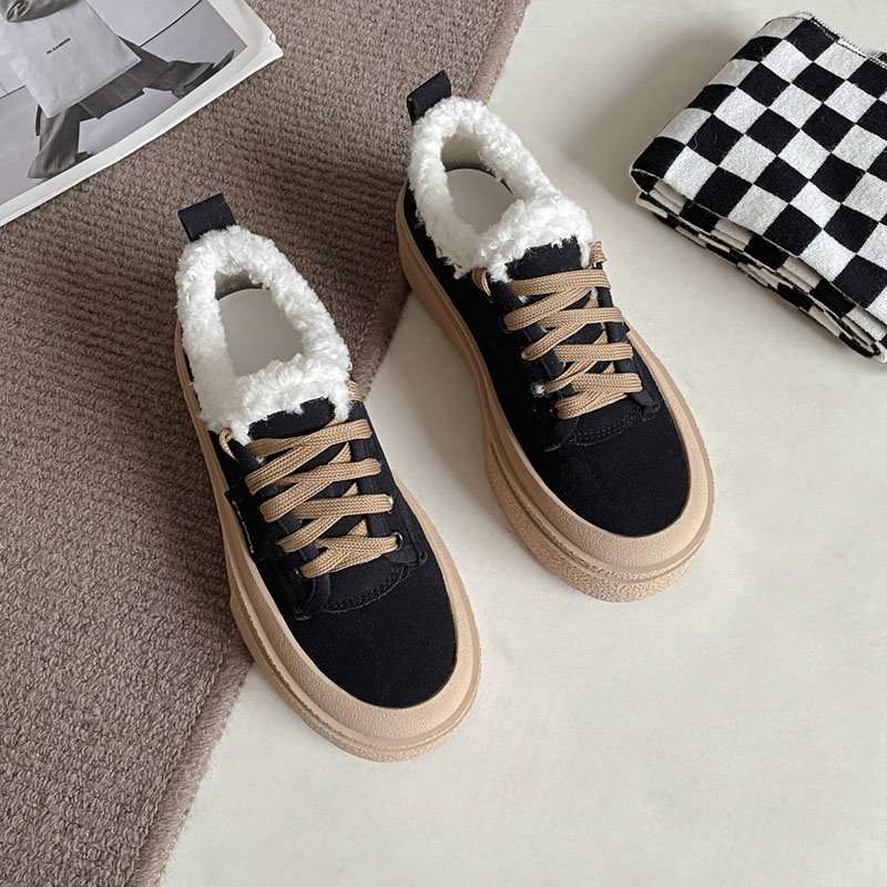 Giày Thể Thao Cột Dây Đế Dày Thời Trang Cho Nữ