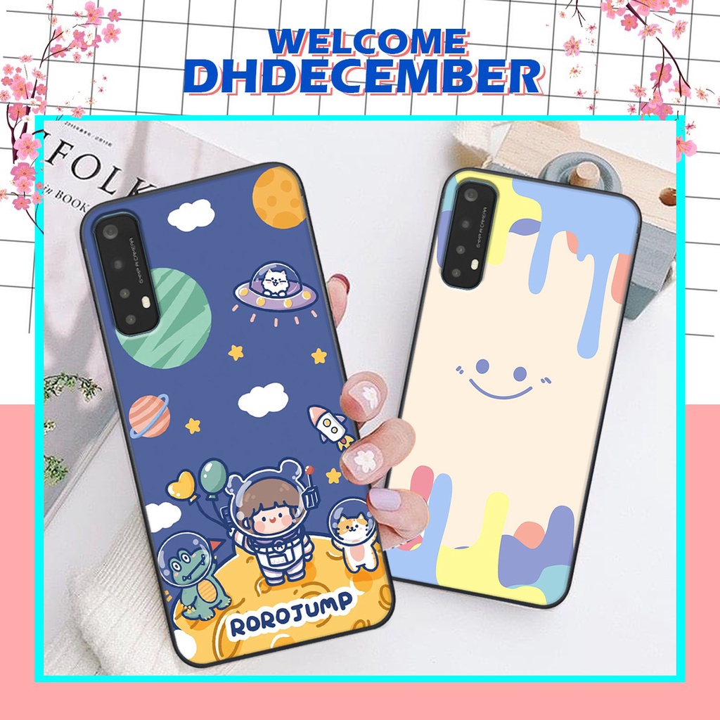 Ốp lưng Realme 7 in hình tim, kẻ vuông mẫu mới CỰC XINH