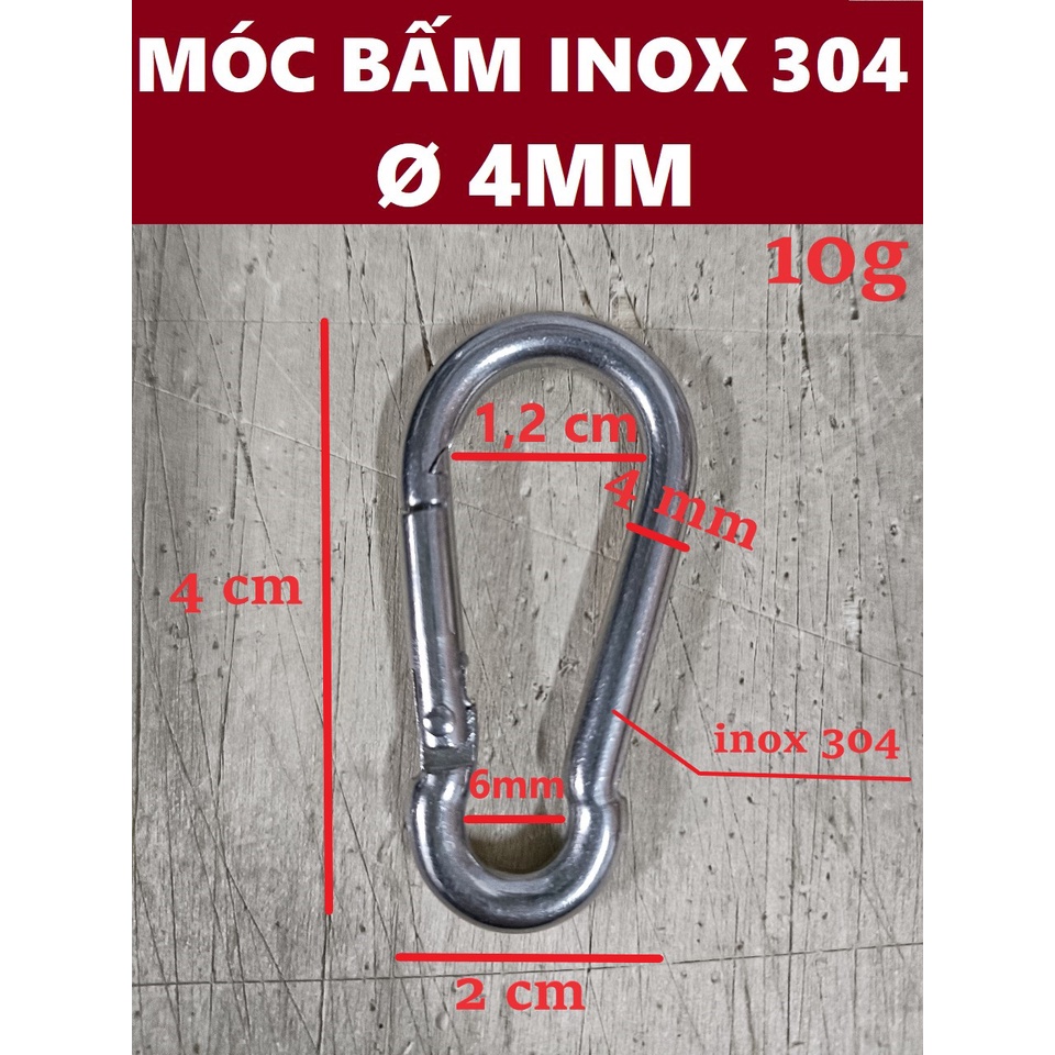 Móc xích bấm inox 304 [ Ø 4mm ]