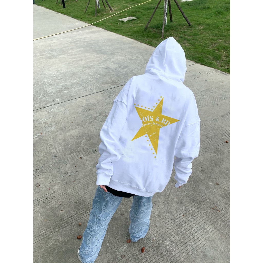 SELVZE Áo hoodie cotton Tay Dài Dáng Rộng In Họa Tiết vintage Mỹ Thời Trang Cho Nữ