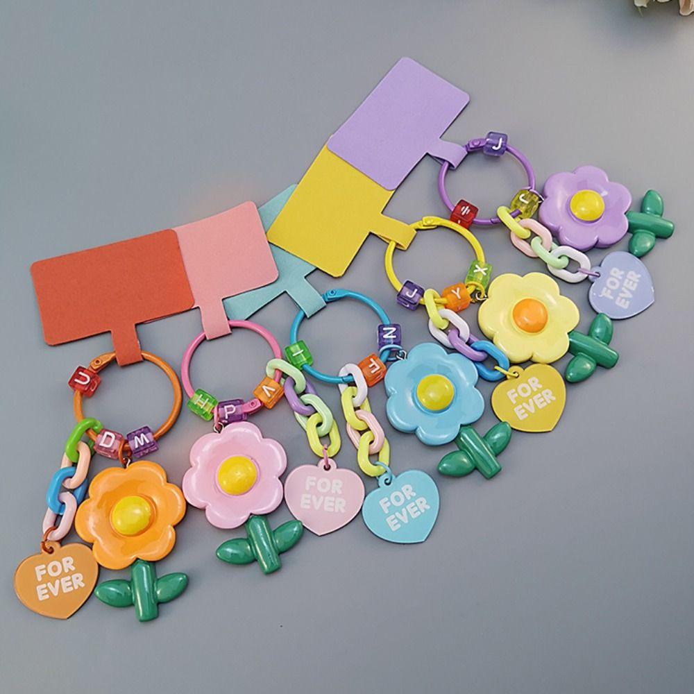 [COD] Dây Đeo Điện Thoại / Móc Chìa Khóa / Dây Đeo Cổ Bằng Nylon Hình Hoa Dễ Thương Có Thể Điều Chỉnh