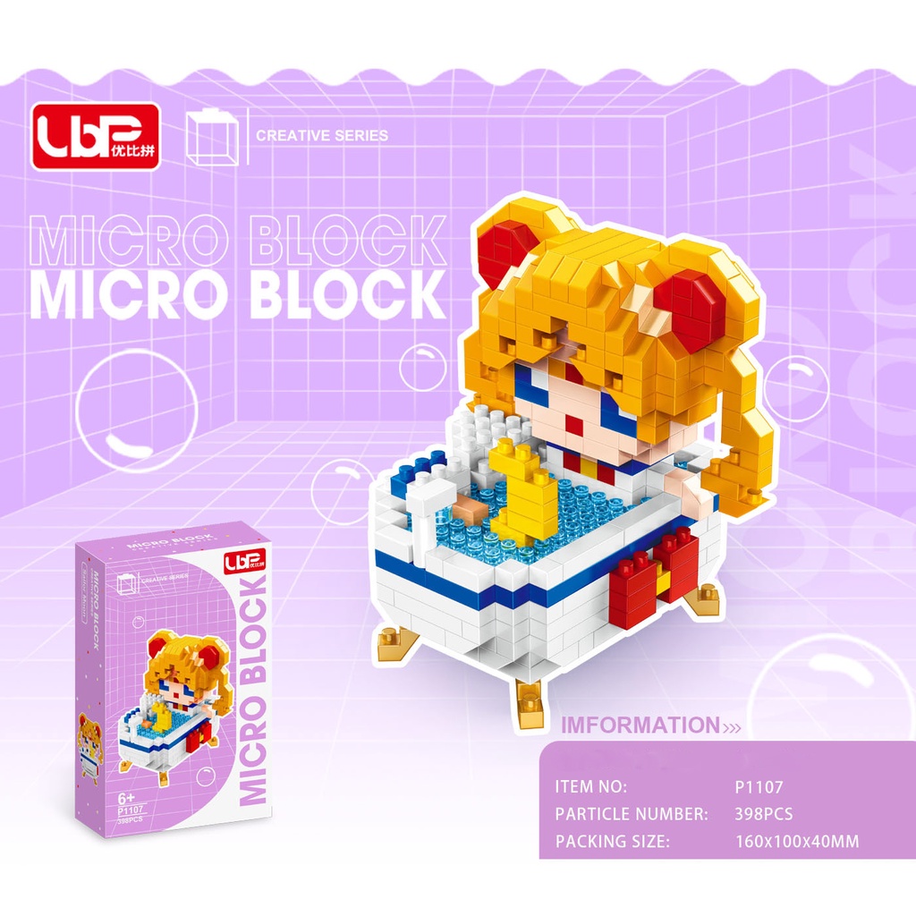 Đồ Chơi Lắp Ráp Mô Hình Nhà Tắm Hoạt Hình Thiên Thần Stitch Mini Dễ Thương Cho Trẻ Em