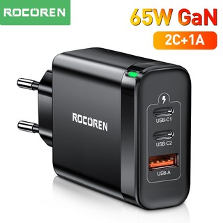 Củ sạc nhanh rocoren qc 4.0 pd 3.0 qc4.0 usb c 65w thích hợp cho iphone 14 13 pro macbook