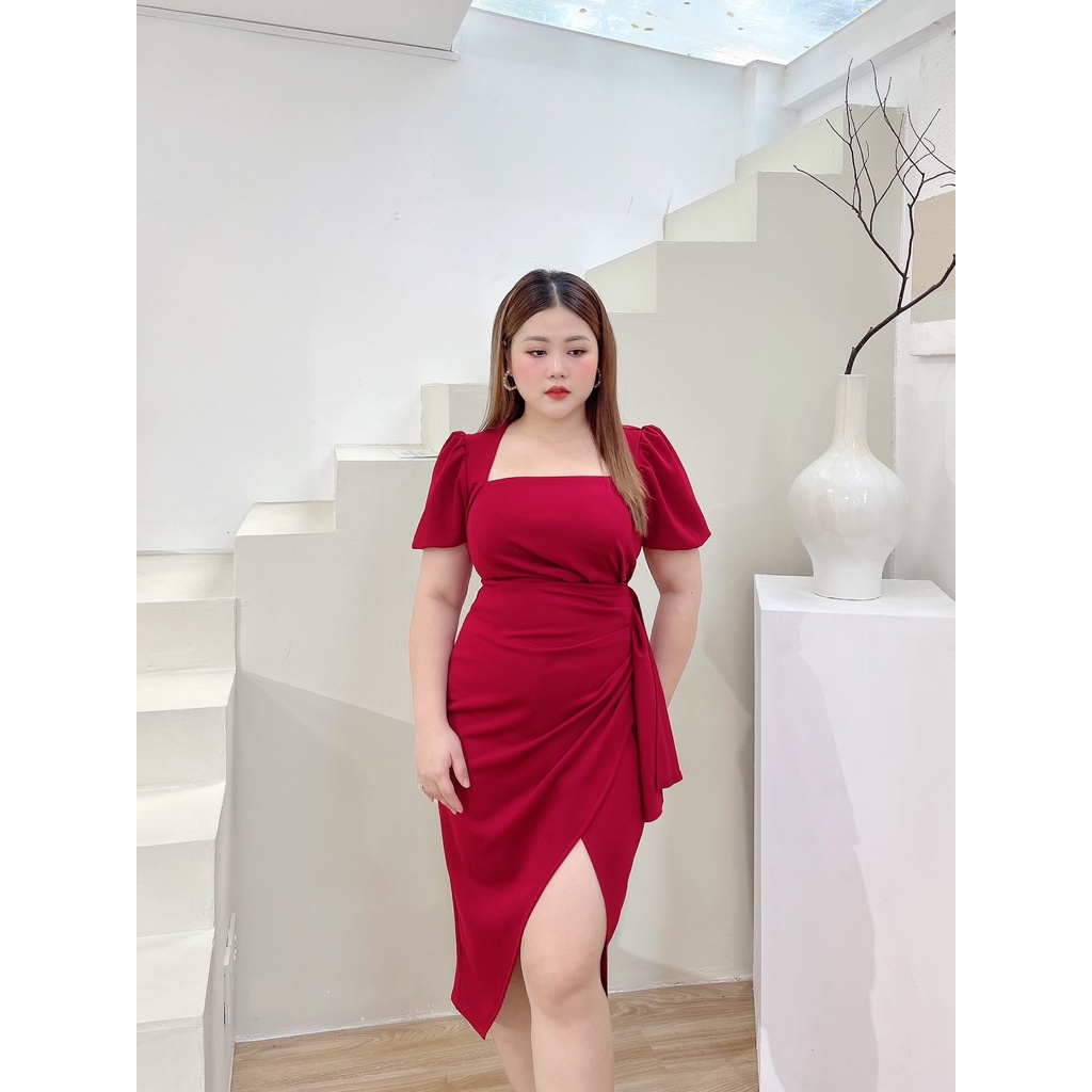 Đầm Nữ Đầm Dự Tiệc , Đầm Body Xẻ Đùi Quyến Rũ Chất Thun Dày Dặn Che Khuyết Điểm Cho Người Mập 50.90kg
