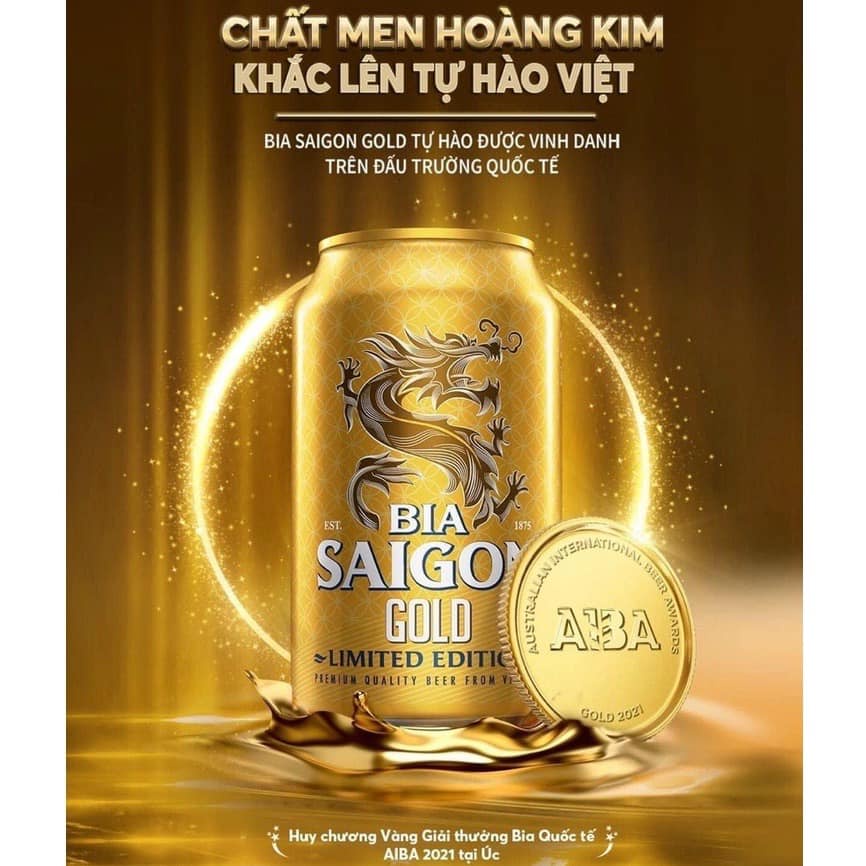 Thùng 18 lon Bia Sài Gòn Gold 330ml - Vạn Sự Hoàng Kim
