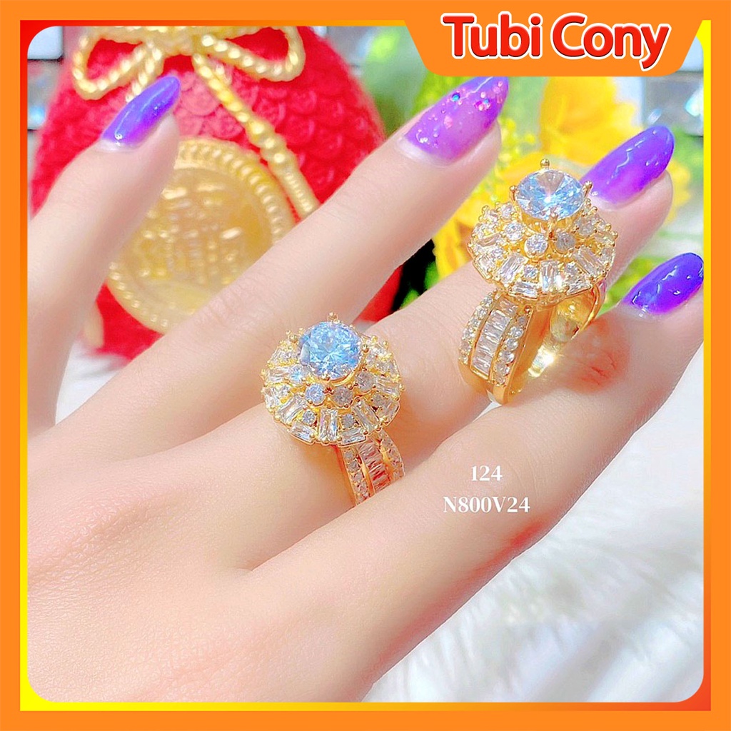 [ N800 ] Nhẫn nữ mạ vàng đính xoàn mẫu 124.0.33.01.231022