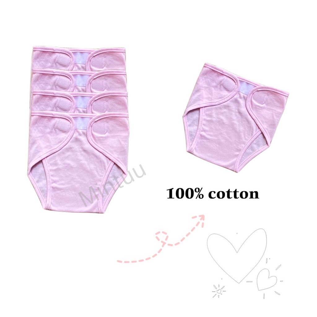 Set 5 tã dán sơ sinh màu, tã quần thương hiệu MINTUU, chất liệu vải 100% cotton