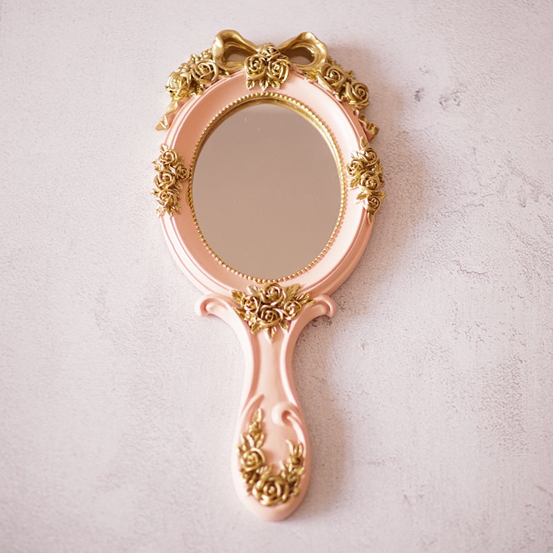 Gương trang điểm cầm tay 10MK phong cách hoàng gia châu Âu cổ điển