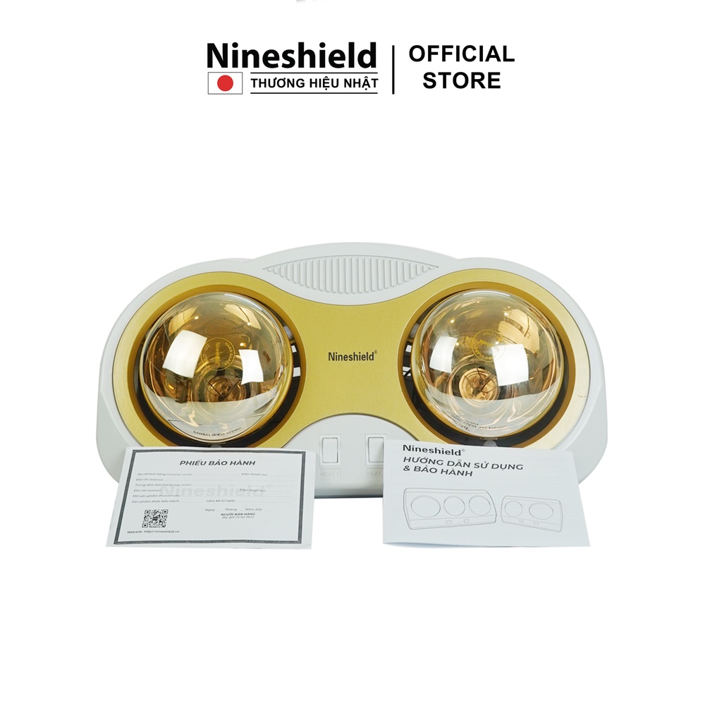 Đèn sưởi nhà tắm 2 bóng Nineshield NS032B [Mã BMLTB200 giảm đến 100K đơn 499K]