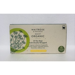 Trà túi lọc hoa cúc la mã hữu cơ waitrose organic camomile infusion tea bags