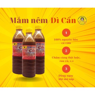 Mắm nêm dì cẩn 500ml loại chai đặc biệt đặc sản đà nẵng