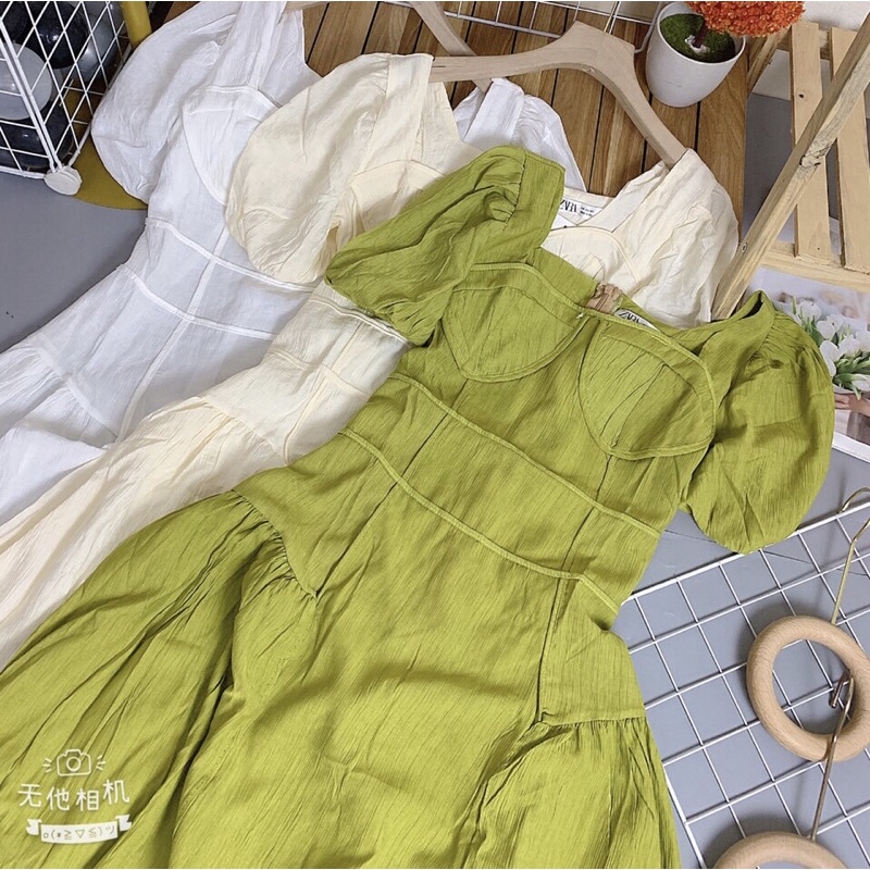 Váy tơ nhăn dáng dài đẹp