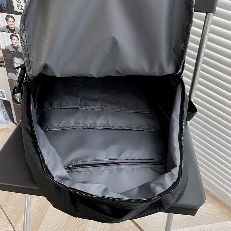 Balo Nam Nữ Đi Học Vải Đen ULZZANG Thời Trang Hàn Quốc Cặp Sách Học Sinh Nhiêu Ngăn Chống Nước GUDEO