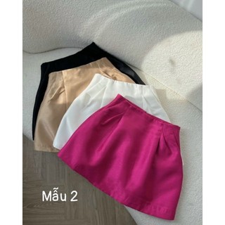 Chân váy tafta A form phồng túi chéo