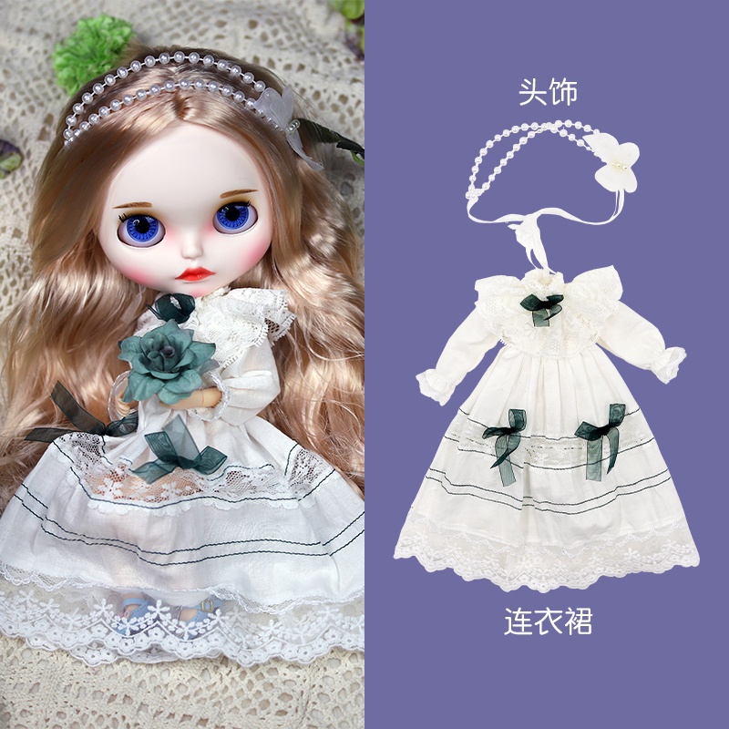 Đầm Dáng Dài Màu Trắng Xanh Lá Đính Nơ Nhỏ Xinh Xắn Thời Trang Cho Bé Gái 19 ob24