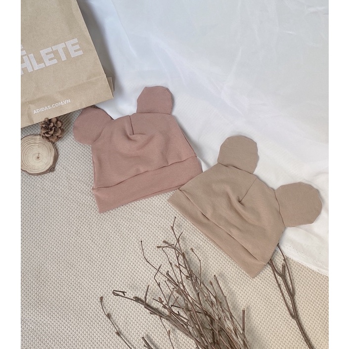 Mũ cotton tai gấu cho bé