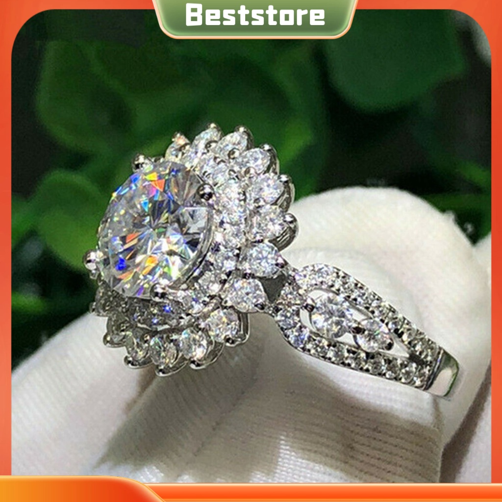 Nhẫn Hình Hoa Đính Đá Siêu Nhẹ Thời Trang Dành Cho Nữ
