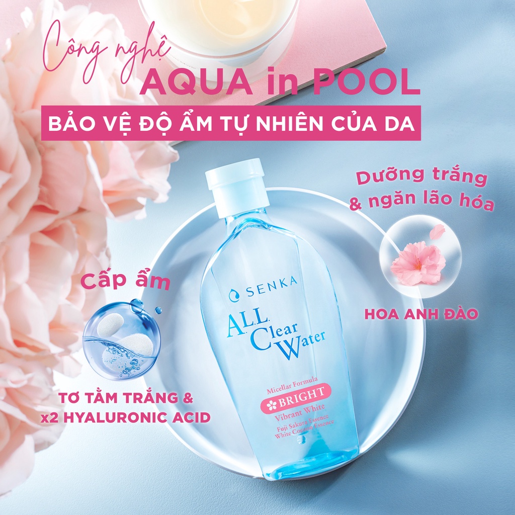 Nước tẩy trang dưỡng trắng Senka All Clear Water Micellar Formula White 230ml