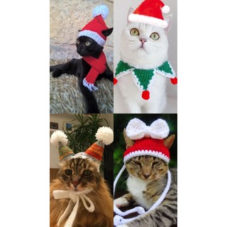 Set nón yếm noel nhiều mẫu xinh xắn cho thú cưng