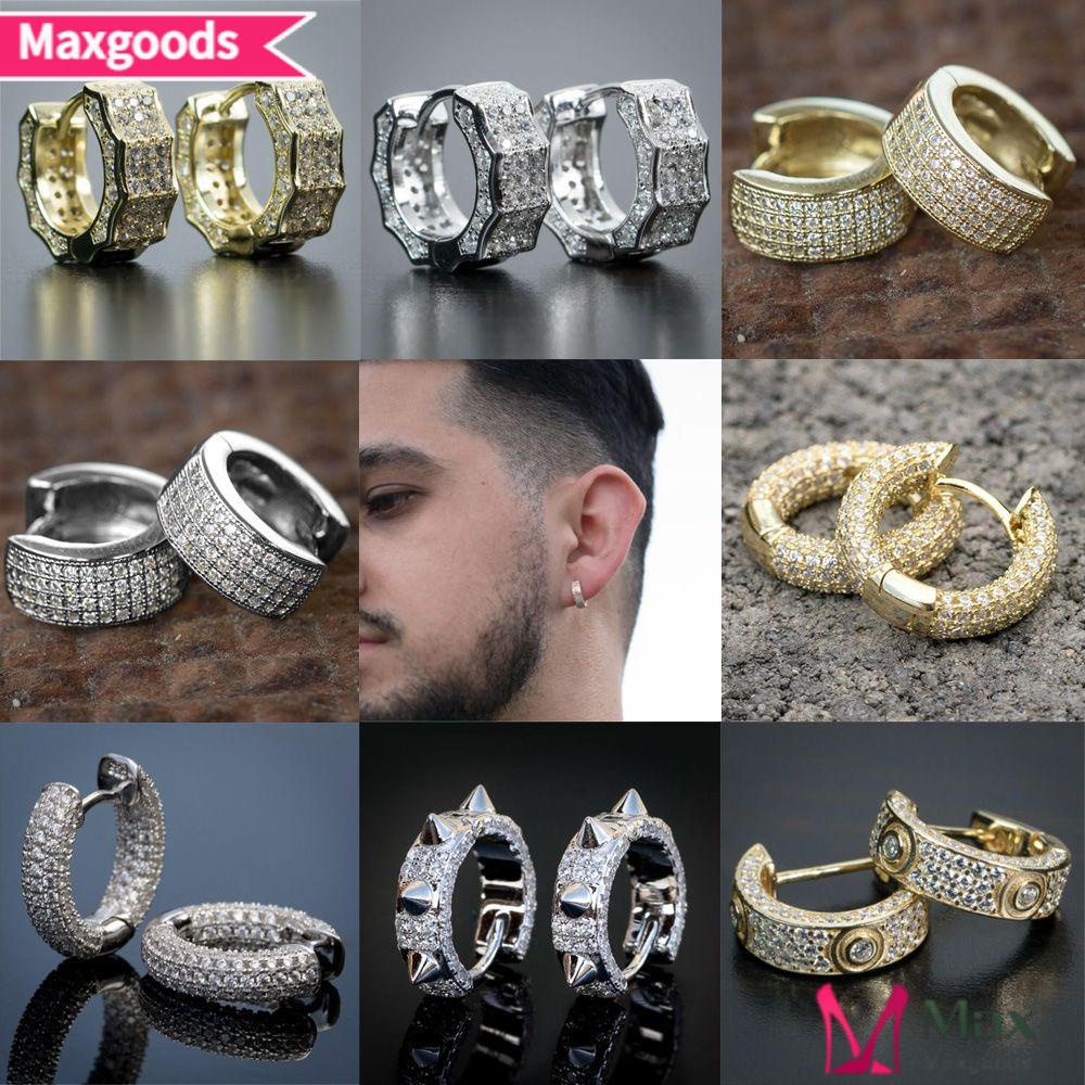 Khuyên Tai Tròn Đính Đá Zircon Toàn Diện Thời Trang