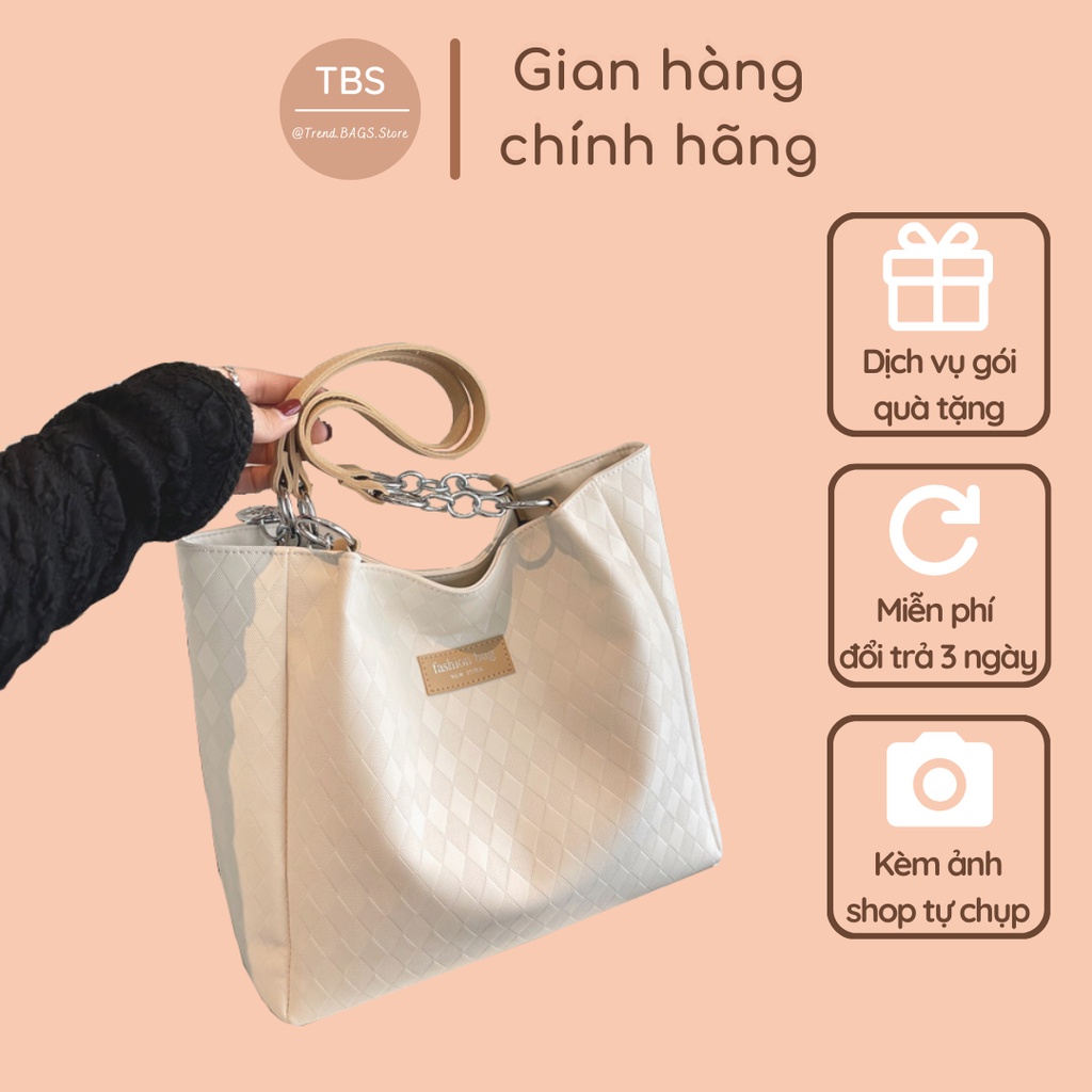 Túi rộng da vân thoi - Hàng loại 1 - TB.Store FR98 34x29x12 cm