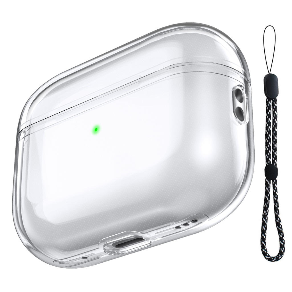 Ốp Điện Thoại TPU Mềm Trong Suốt Chống Rơi Chất Lượng Cao Có Dây Đeo Cho Apple 2022 Airpods Pro 2
