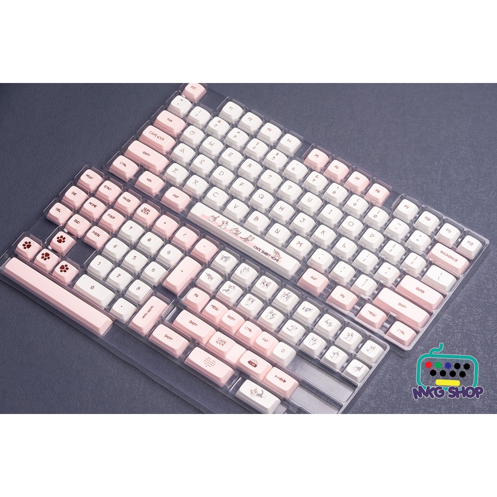 XDA Mèo Chi, nhựa PBT dày 1.5mm in nhiệt dyesub, 134 nút bàn phím cơ