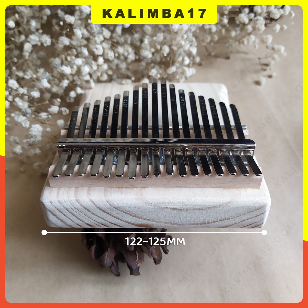 Nhạc cụ cho bé chơi đàn kalimba 17 phím gỗ tự nhiên nguyên khối, đồ chơi gỗ cho bé tập chơi piano ngón tay cái