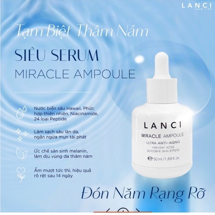 Serum Dưỡng Trắng, Căng Mướt, Chống Lão Hóa Da Lanci Miracle Ampoule Ultra Clarifying Minisize