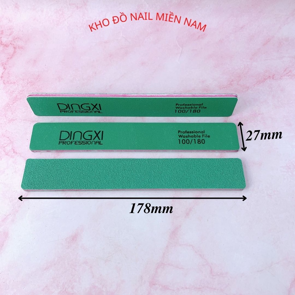 Dũa Dingxi Da Bò Xanh Dũa Móng Gel Móng Thật Siêu Bền Độ Nhám 100/180