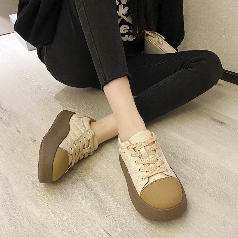 Ielgy Giày Cổ Thấp Họa Tiết Kẻ Ô Màu Sắc Giản Dị Dành Cho Bạn Nữ