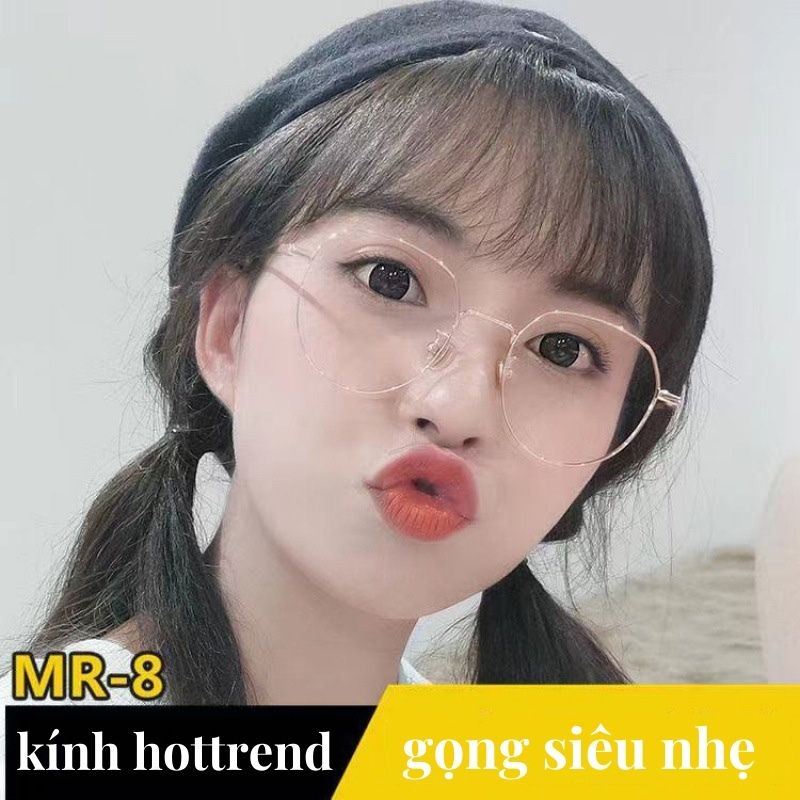 Gọng kính cận tròn thời trang nữ Hottrend 2022 phong cách Ulzzang chống tia bức xạ và ánh sáng xanh cá tính đẹp rẻ 077