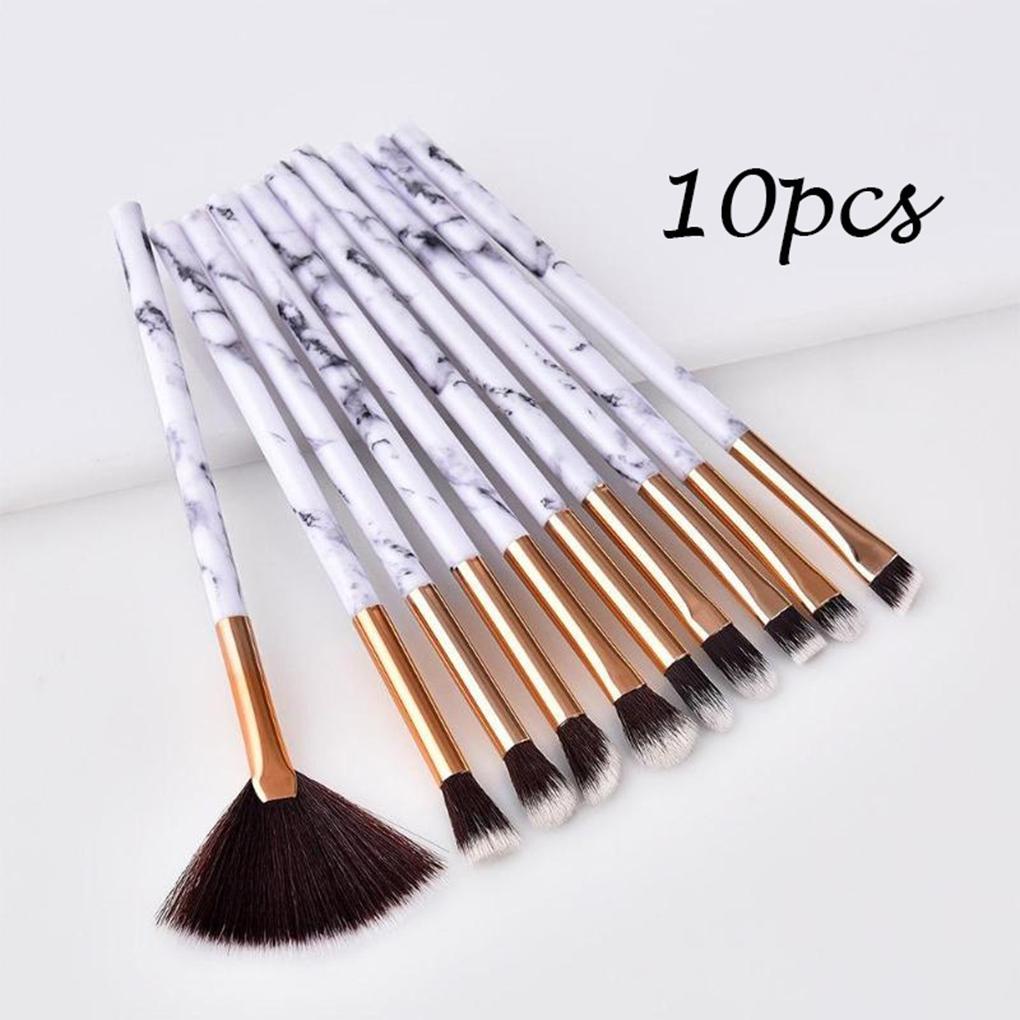 Set 10 Cọ Trang Điểm Phấn Mắt / Lông Mày / Kẻ Mắt Chất Liệu Sợi Nylon Tay Cầm Họa Tiết