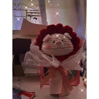 Bó hoa len heo to handmade(kèm ảnh thật)