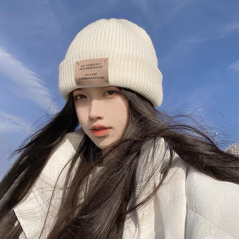 Mũ beanie Len Dệt Kim acrylic Co Giãn Thời Trang Thu Đông Hàn Quốc JP6 Dành Cho Nam Và Nữ